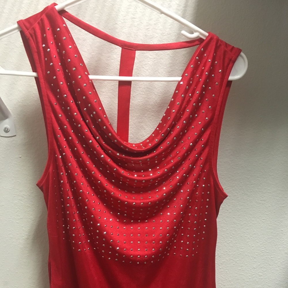 Sleeveless blouse with silver studs